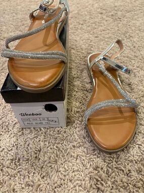 Weeboo-Silver Strappy Women's Sandals